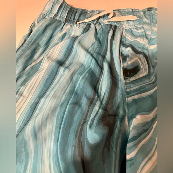 B4 ALL Teal Wave Marble Boy’s Board Short Swimming Trunks Size 14 - Picture 2 of 5
